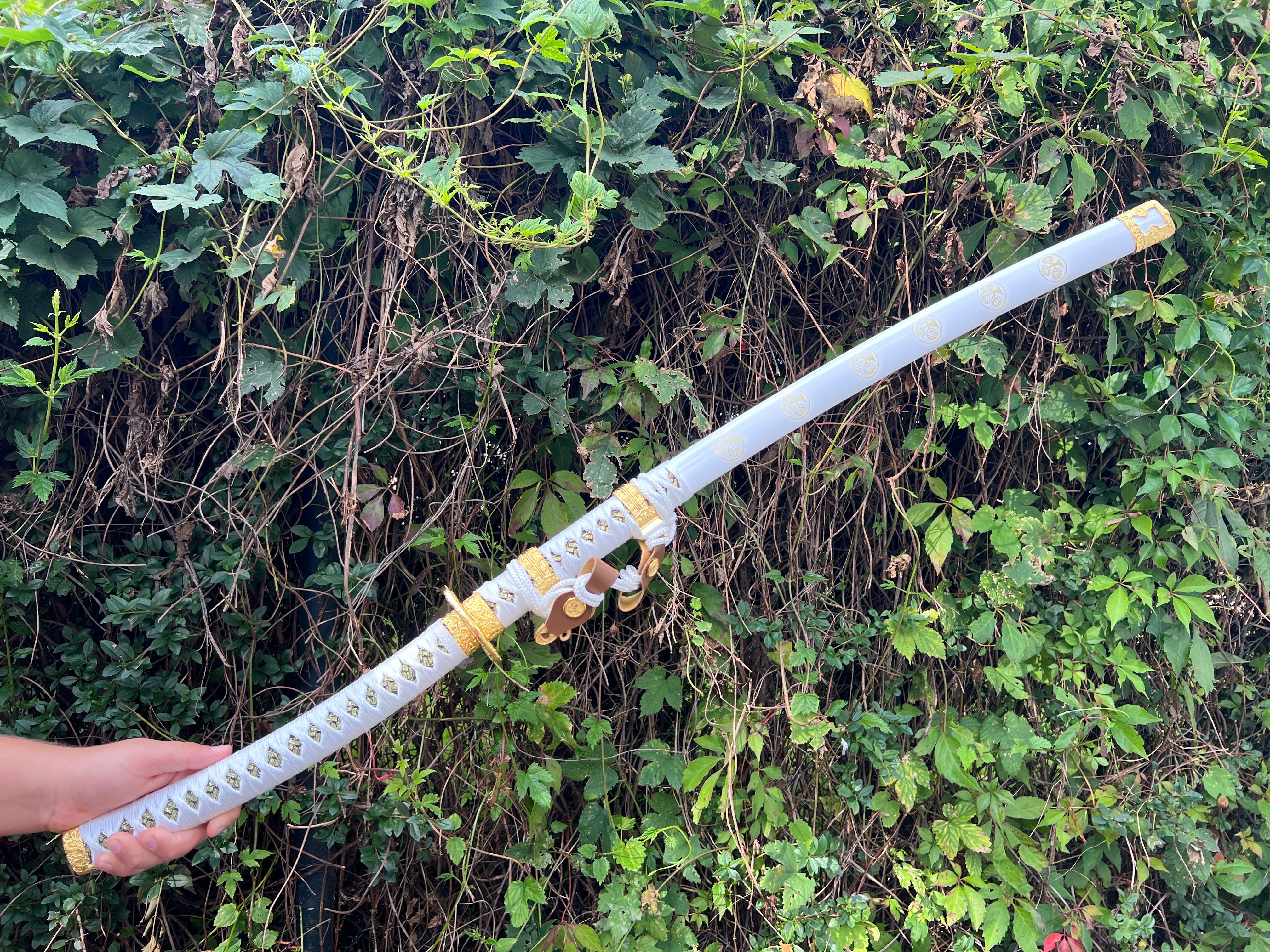 Deko Katana Gold/Weiß
