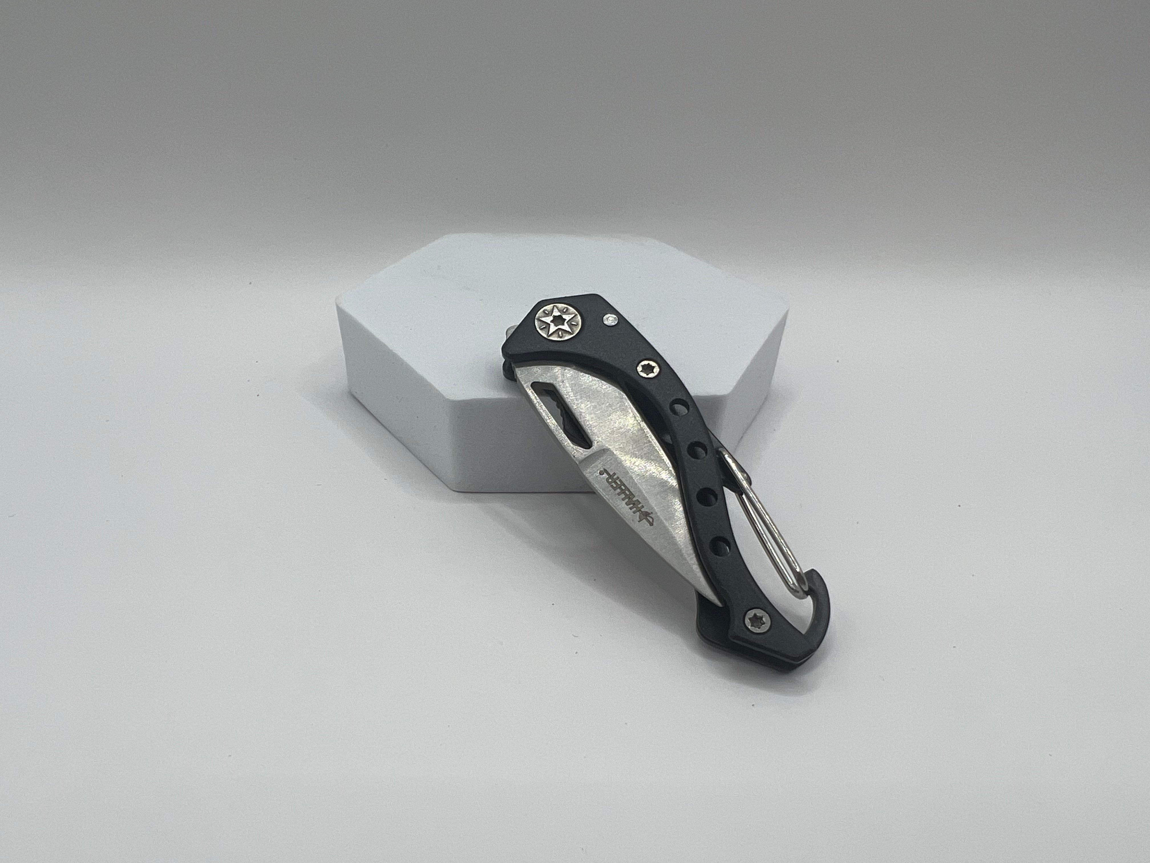 Praktisches Mini Taschenmesser mit Karabiner - Immer griffbereit!