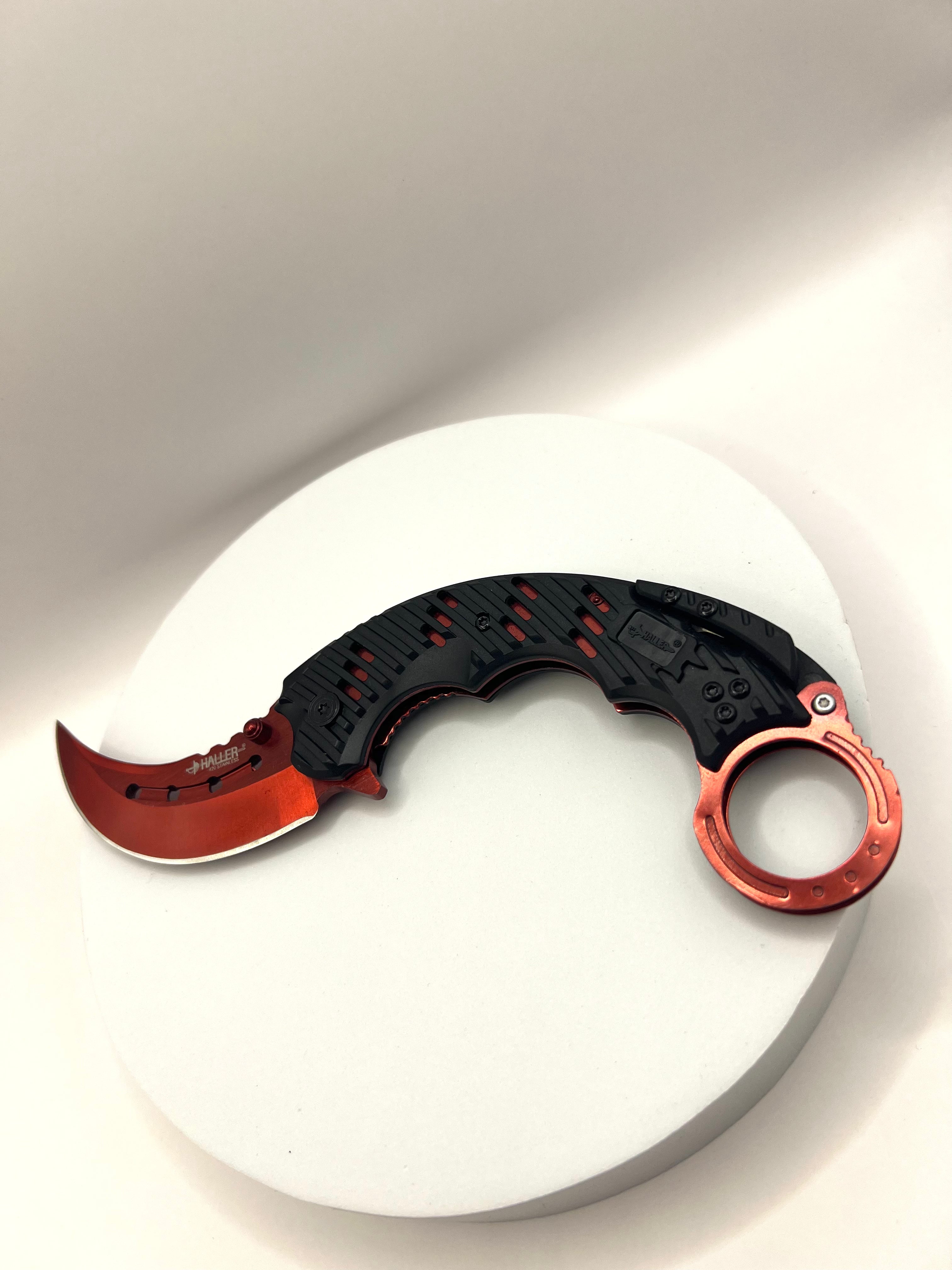 Karambit Taschenmesser in Rot