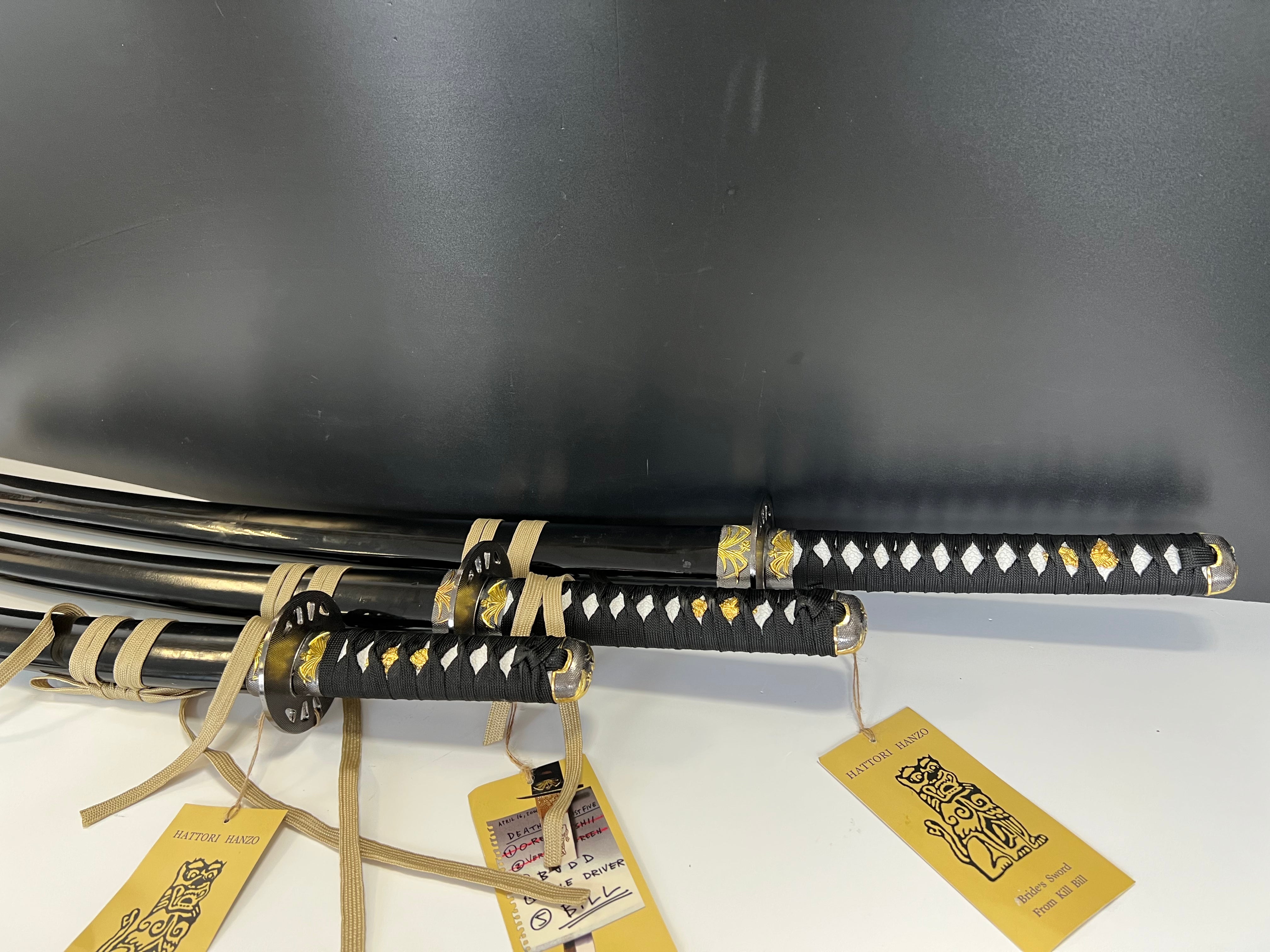 Kill Bill Brides Katana Set - Hattori Hanzo (Edelstahl) (mit Holzständer)