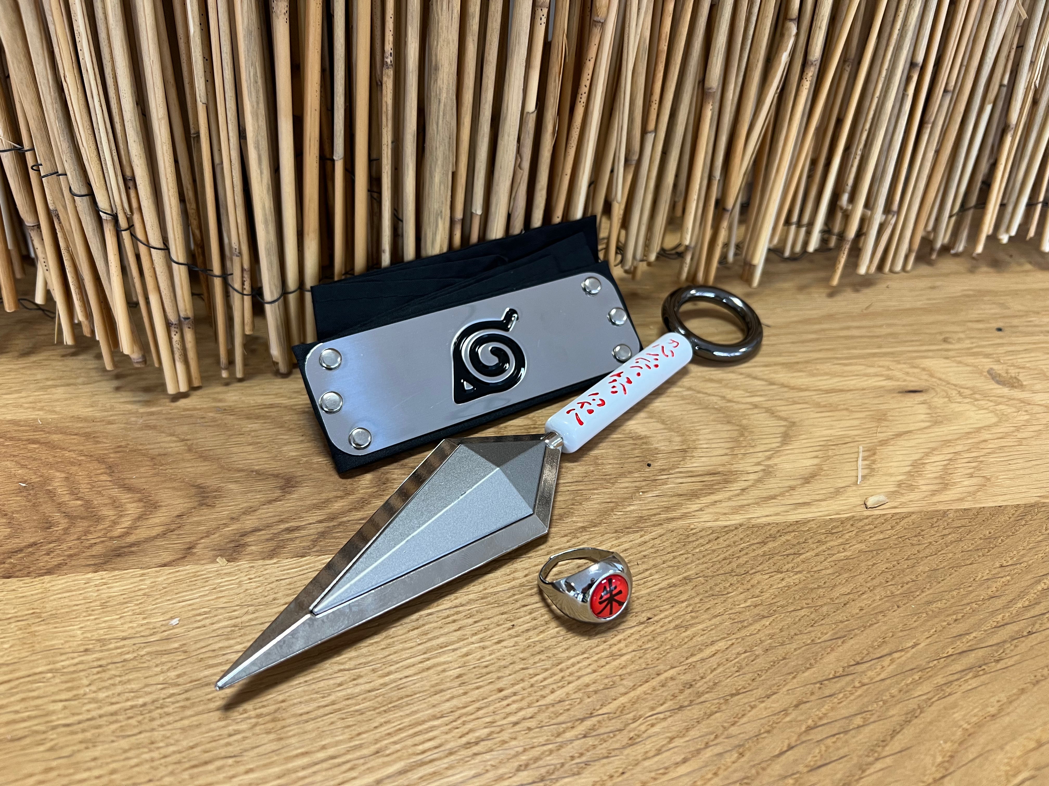 Kunai Set mit Stirnband und Ring - Naruto