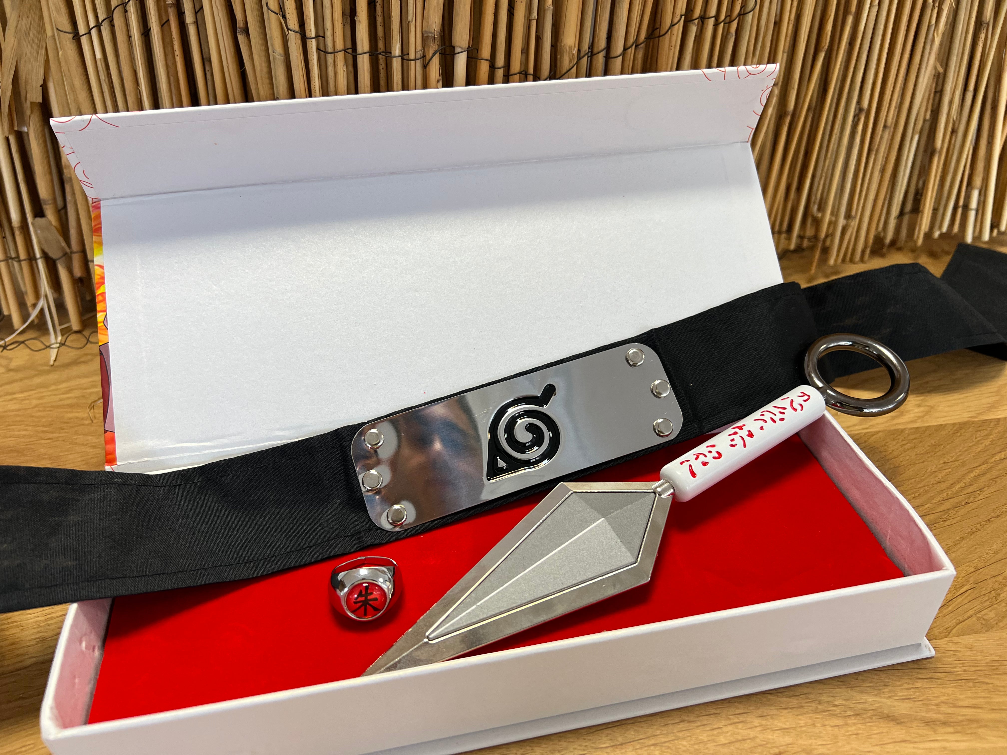 Kunai Set mit Stirnband und Ring - Naruto