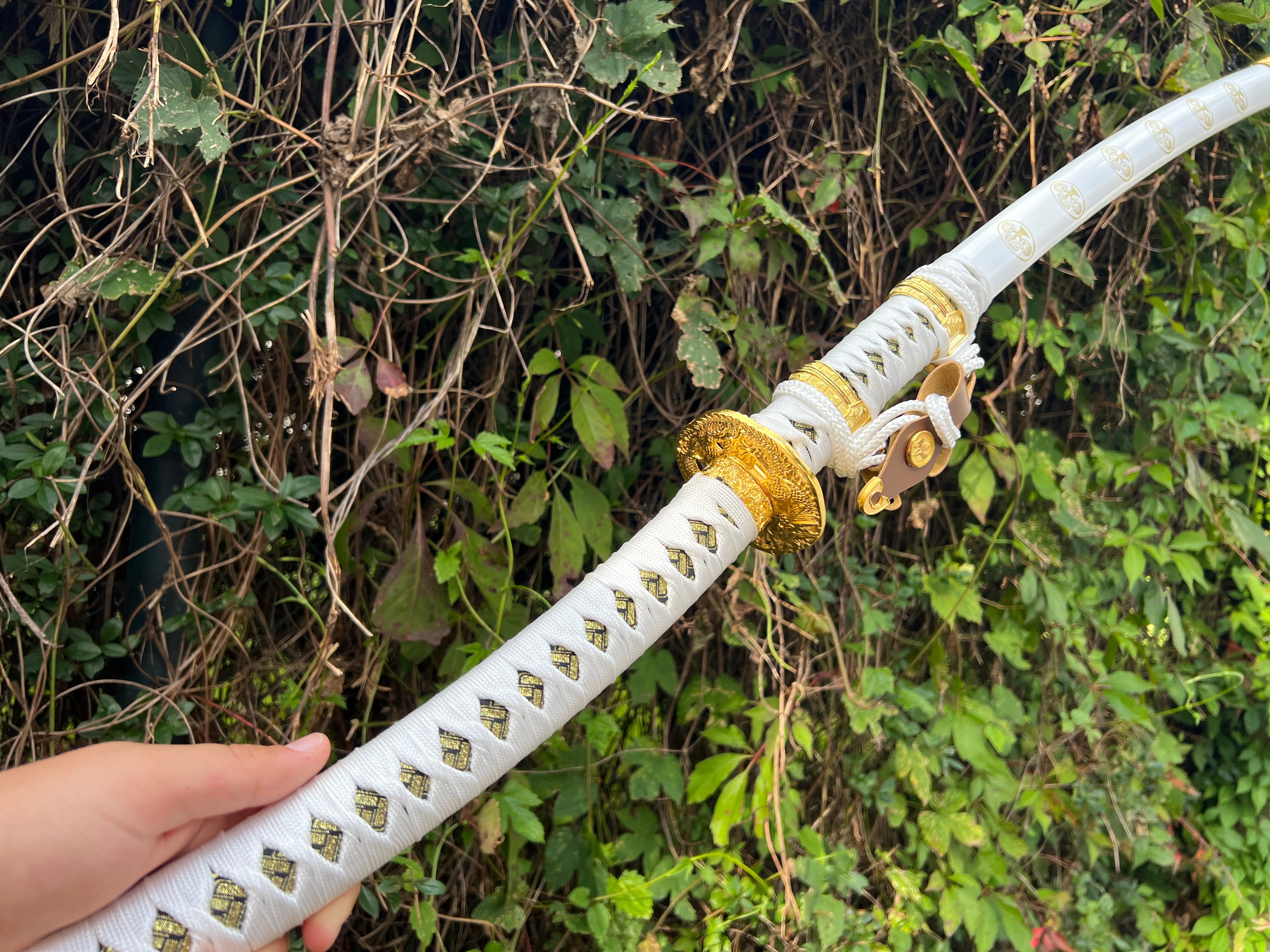 Deko Katana Gold/Weiß